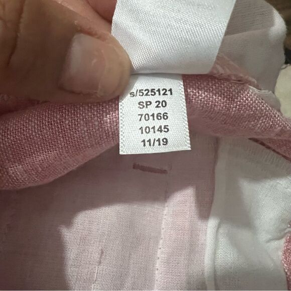 New! Loft Outlet Linen High Rise Pink White/Polka Dot 6” Chino Women Short Sz 8 - Picture 7 of 10